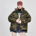 2021 Custom Mesdames Loose Camouflage Hoodie Puff Jacket